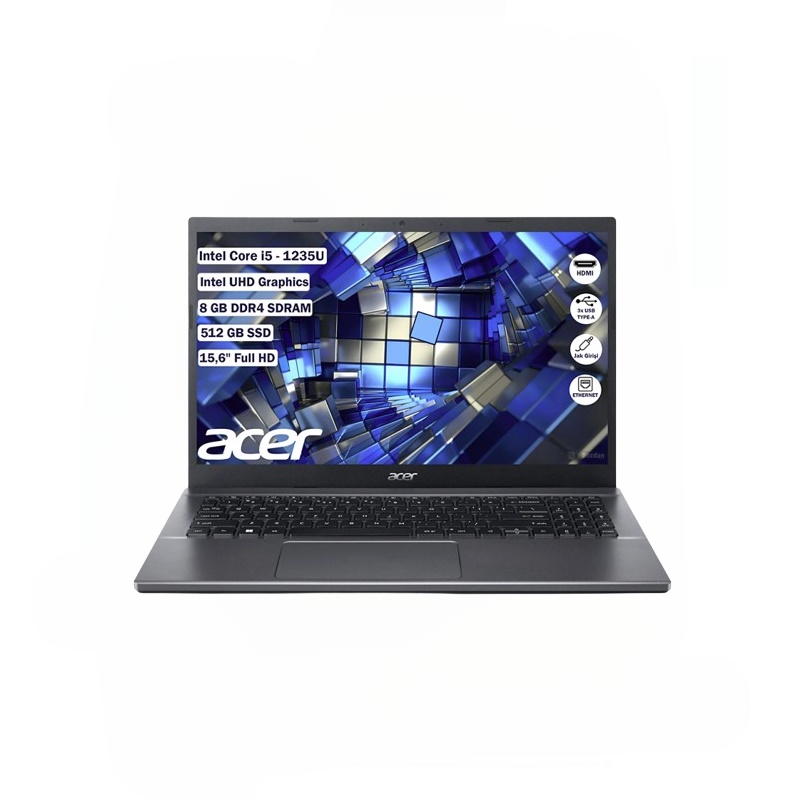 Acer Extensa 15 Intel Core I5 1235U 8 GB 512 GB SSD Freedos 15.6" Fhd Taşınabilir Bilgisayar NX.EGYEY.005